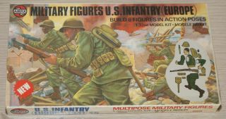 Airfix Multipose 1/32 Ww2 Us Infantry Vintage 6 Pc Set Open 1978 04586 - 1