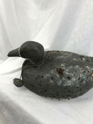 Vintage Styrofoam Duck Decoy with Anchor Weight 2