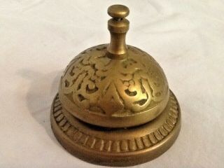 Vintage Cast Brass Hotel Counter Desk Service Bell