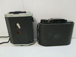 4X Vintage Cameras Brownie Reflex,  Kodak Automatic 35mm,  Agfa PO16 Clipper 3