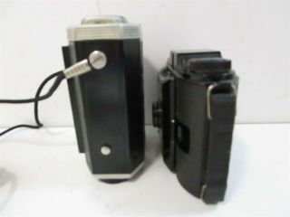 4X Vintage Cameras Brownie Reflex,  Kodak Automatic 35mm,  Agfa PO16 Clipper 5