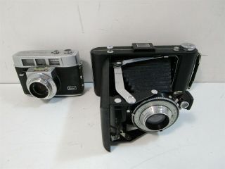 4X Vintage Cameras Brownie Reflex,  Kodak Automatic 35mm,  Agfa PO16 Clipper 7