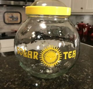 Vintage Solar Sun Tea Round Domed Lid Glass 1 Gallon Iced Tea Maker Jar Jug