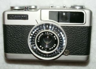 Canon Demi Ee28,  35mm 1/2 Frame Film Camera,  F2.  8,  28mm Lens,  Case.  Japanese