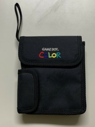 Vintage 90s Nintendo Gameboy Color Black 3 Pocket Carrying Case