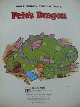 4 Vintage Little Golden Books DISNEY ' S PETE ' S DRAGON,  THE RESCUERS,  PETER PAN 3