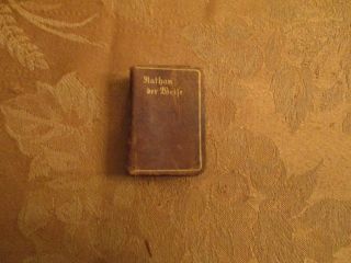 Vintage & V/rare German 1908 Smallest Miniature Bible 2 X 1 1/2 Inhes Good Cond