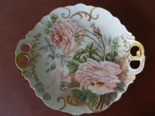Vintage J.  P.  L France Floral Handled Plate