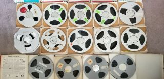 14 Reel To Reel Tapes.  10 Aluminum And 4 Plastic 10.  5 Inch Recorded Music.