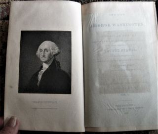 1832 leather books THE LIFE OF GEORGE WASHINGTON by John Marshall,  2 - vol edition 3