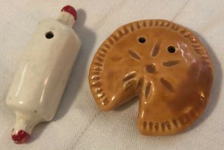 Vintage Arcadia Mini Pie And Rolling Pin Salt & Pepper Shaker Set
