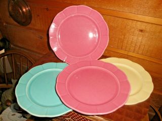Vintage Petalware W.  S.  George Dinner Plates X 4
