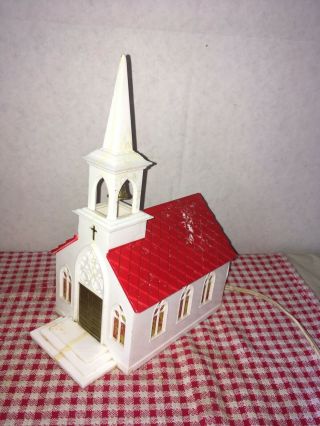 Vintage Plastic Christmas Church 1950 