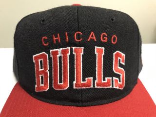 Vintage Chicago Bulls Starter Arch Snapback Hat Cap Nba Mj Script Jordan 23 2