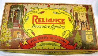 Vintage Reliance Decorative Christmas Lights: Set Of 8: Nib: Work