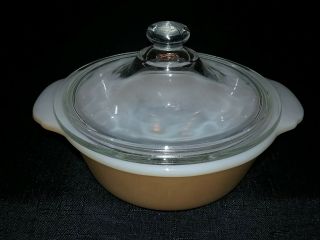 Vintage Fire King Peach Luster Small Covered Milk Glass Dish 1 Pint S/h
