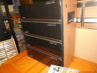 Vintage Wood Grain CD Holder Case 2 Drawer & 3 Door Disc Storage Cabinet Box 4