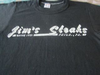Vintage 70s Tee Shirt Jims Steaks Vintage Advertising Shirt Small