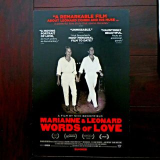 Leonard Cohen - Words Of Love,  Documentary Poster 11x17 Inches