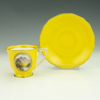 Noritake Japanese Porcelain - Vintage Hand Painted Mountain Scene Cup & Saucer