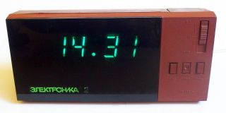 Vintage Ussr Soviet Russian Vfd " Nixie " Digital Alarm Clock Elektronika 2 - 08