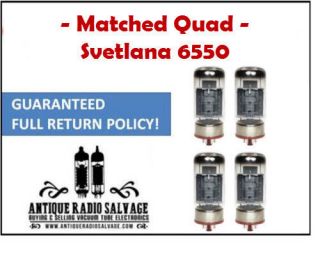 (4x) Quad - Svetlana 6550 / 6550c (kt88) Vacuum Tubes - Current Matched