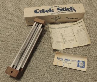 2 Stage Cutlery World 4 Rod Crock Stick Knife Scissor Sharpener Vintage Complete
