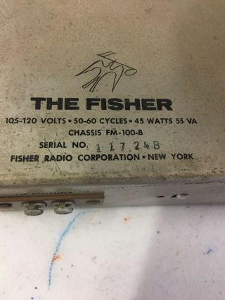 The Fisher Model FM 100 - B Stereophonic Wideband Multiplex Tuner 6
