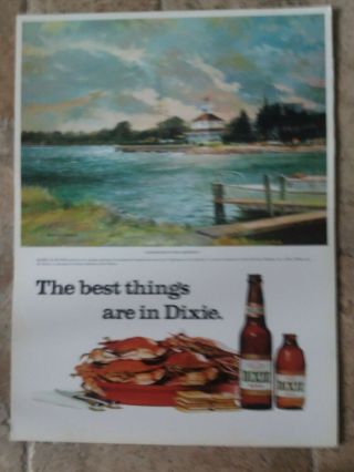 Vintage Dixie Beer Brewery Brewing Bottle Lake Pontchartrain Lighthouse Poster