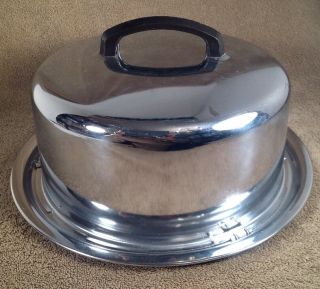 Vintage Everedy Co.  Stainless Steel Cake/pie Carrier With Locking Lid,