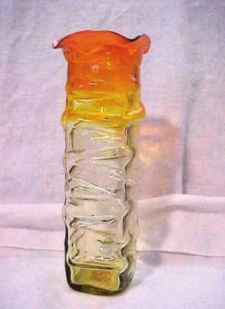 Vintage Blenko Art Glass Vase 607 Wayne Husted Design In Tangerine