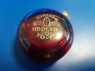 Vtg Collectible Duncan Imperial Yo - Yo Translucent Red Made In U.  S.  A