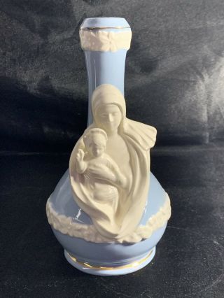 Rare Vintage Holy Water Bottle Catholic Virgin Mother Mary Holding Baby Jesus