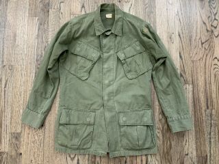 Vintage Vietnam Slant Pocket Jungle Jacket Rip Stop De - Badged Special Forces Xs