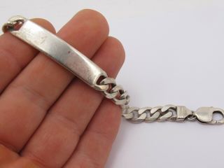 Vintage Sterling Silver 925 Heavy Identity Curb Link Bracelet 32.  7 Grams