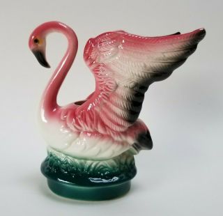 Vintage Mid Century Pink Flamingo Planter/ Vase - California Pottery