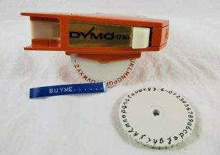 Vintage Circa - 1972 Dymo 1780 Embossing Label Maker W Tapes Box Script Wheel