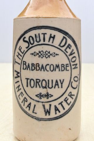 Vintage South Devon Mineral Water Co Babbacombe Torquay Ginger Beer Stone Bottle