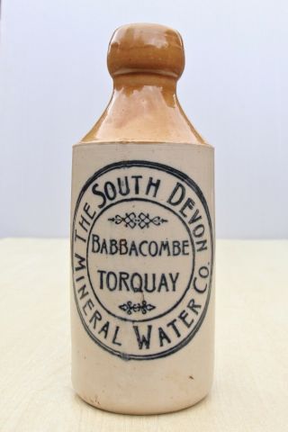 VINTAGE SOUTH DEVON MINERAL WATER Co BABBACOMBE TORQUAY GINGER BEER STONE BOTTLE 2