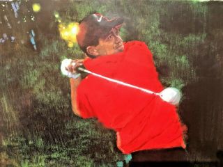 Vintage 1997 Golf Masters Tiger Woods Nike Masterpiece 23x35 " Poster 5527