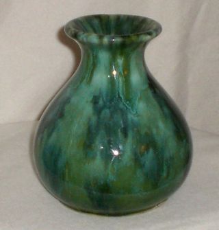 Vintage Brush Mccoy Pottery Green Onyx Glaze 731 Vase