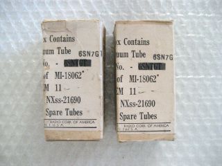 Pair NOS NIB RCA 6SN7 VT - 231 Smoked Glass Exc.  Section Matching Same 1944 Batch 5