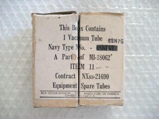 Pair NOS NIB RCA 6SN7 VT - 231 Smoked Glass Exc.  Section Matching Same 1944 Batch 6