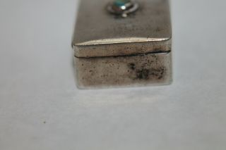 Vintage Native American Sterling Silver Turquoise Pill Box Signed F 925 6