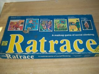 Vtg.  1970s Ratrace Rat Race Board Game Waddingtons 100 Complete