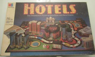 Hotels - Vintage 3d Milton Bradley Mb Board Game Of High Rises Out Of Print 1987