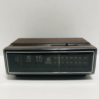 Vintage 70s Ge Alarm Flip Clock Radio General Electric 7 - 4305 F