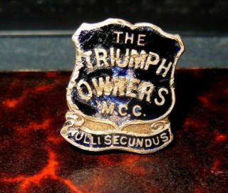 Vintage Enamel Motorcycle Badge - Triumph Owners Club M.  C.  C.