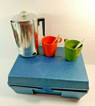 Vintage Home And Auto Perk Kit - Portable Electric Travel Coffee Maker - Camper