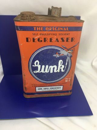 Vintage Gunk Degreaser 1 Gallon Metal Empty Can